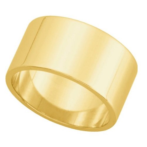 Amythyst Yellow Tone Stainless Steel Extra Wide 14Mm Band / Ring